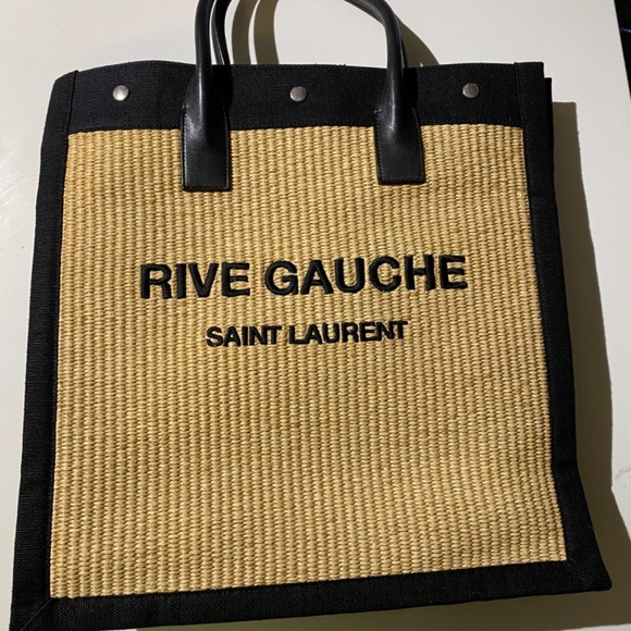 Rive Gauche Straw N/S Tote (Rare!) - Picture 6 of 6
